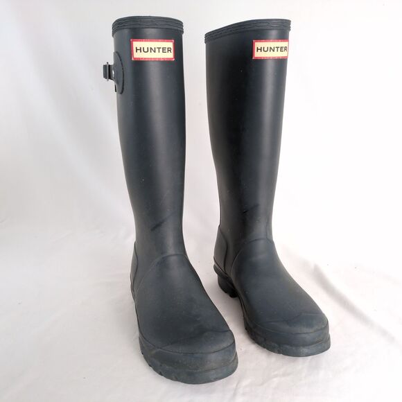 HUNTER Original Kids Matte Navy Blue Rain Muck Tall Boots Boys 4 Girls 5 Classic - Picture 4 of 10